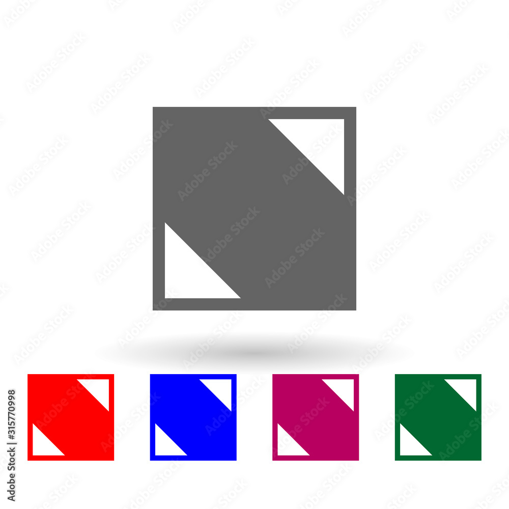 Poster square with corners multi color icon. simple glyph, flat vector of web icons for ui and ux, website 