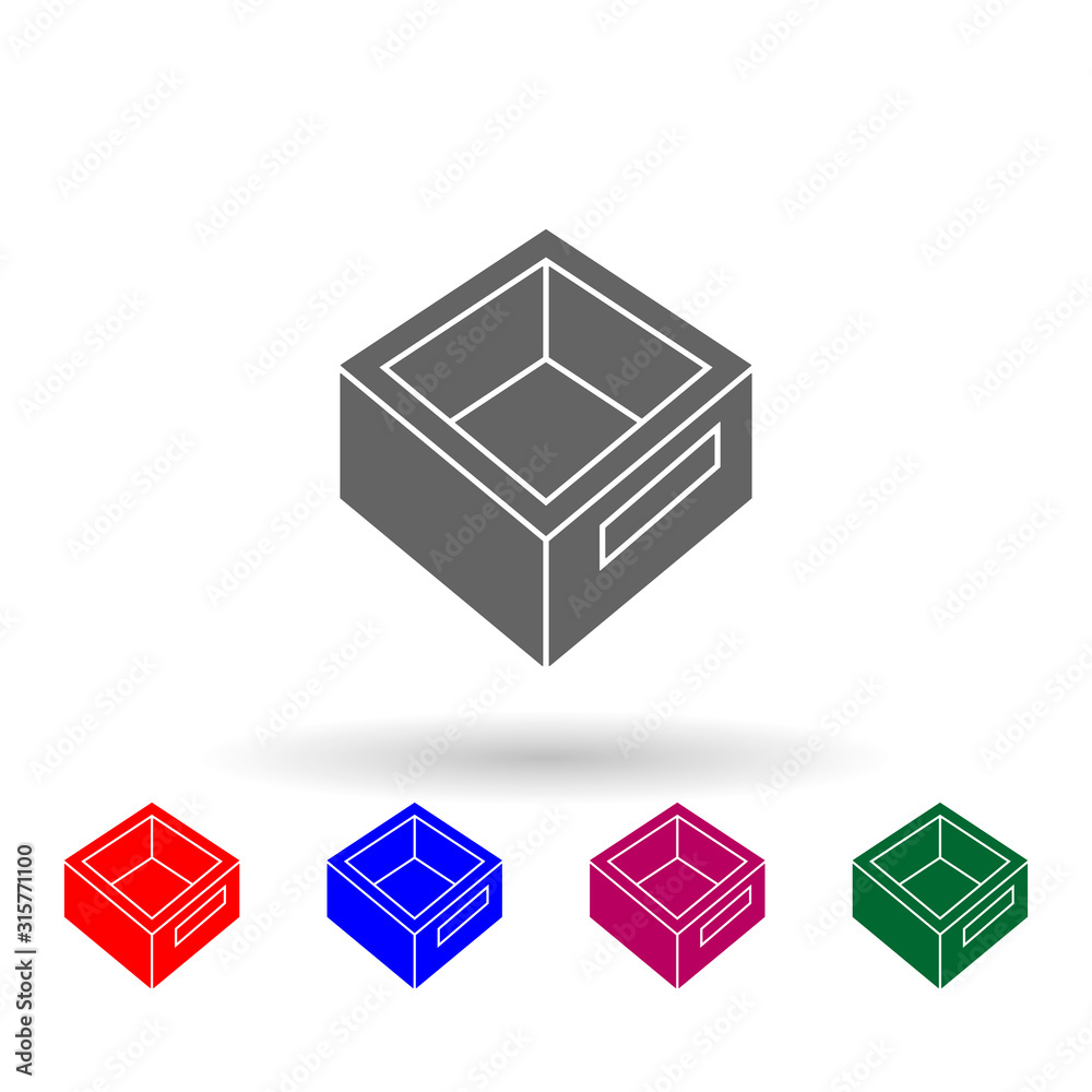 Poster document box multi color icon. simple glyph, flat vector of web icons for ui and ux, website or mobi