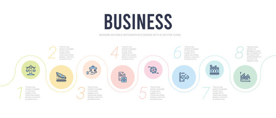 business concept infographic design template. included  , column chart, dual chart, pie chart with information, pie file, real estate business house on a hand icons