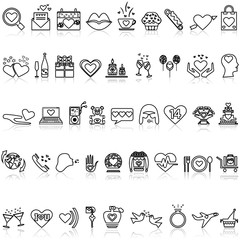Love line icons. Couple, Romantic and Heart icons.