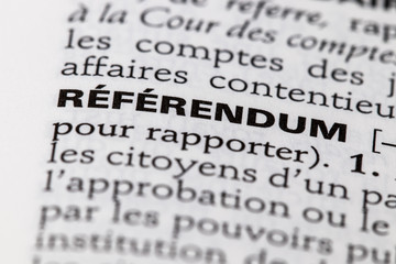 Fototapeta premium Définition du mot référendum dans le dictionnaire français