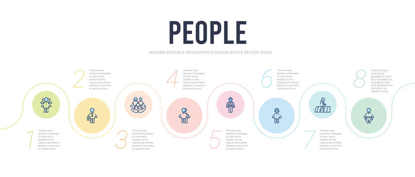 people concept infographic design template. included seat belt on, crossing street, with safety headphone, worker with gas mask, image shadow, social care icons