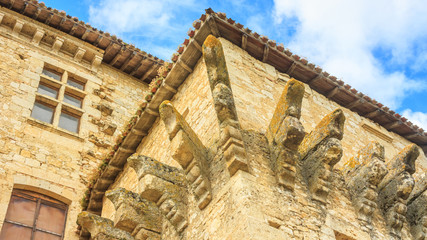 View of the medieval castle in the village of Lavardens, closeup, the historical province Gascony, the region of Occitanie of southwestern France © rustamank