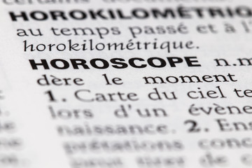Définition du mot horoscope dans le dictionnaire français - obrazy, fototapety, plakaty