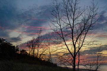 Fototapeta premium 553-86 Lake Michigan Shore Sunset