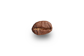  roasted coffee grain on a white plate close-up