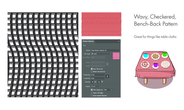 Wavy Checkered Bench-Back Pattern