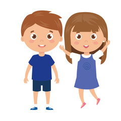 children standing on white background