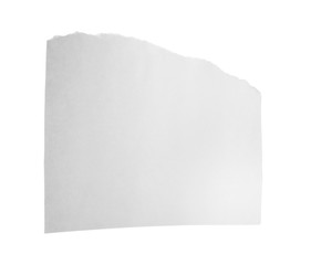 Piece of blank notebook paper isolated on white. Space for design
