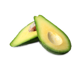 Tasty raw avocado fruit isolated on white