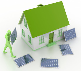 Eco and sustainable home concepts, original 3d rendering