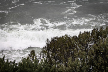 close up of forming waves in atlantic ocean
