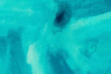 Turquoise watercolor wallpaper. Hand drawn paintbrush swabs raster illustration. Multicolor smears, creative color mix.