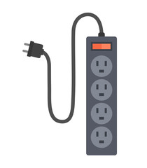 Power strip isolated on white background