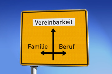 Wegweiser, Familie, Beruf, Vereinbarkeit