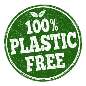 100% plastic free sign or stamp