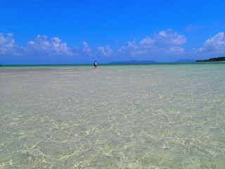 the beautiful beach of taketomi island in JAPAN