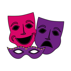 Isolated mardi gras masks vector design