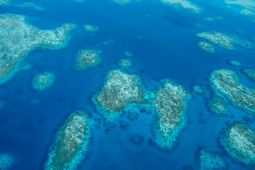 Fototapeta na wymiar Birds eye view aerial shot of coral reefs