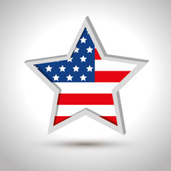 Isolated usa flag star vector design