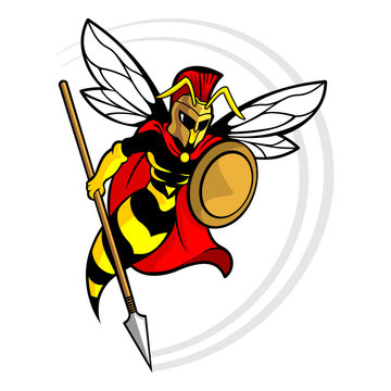 Bee Spartan Warrior Guard vector