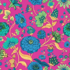 Poster Naadloos origineel bloemenpatroon in vintage paisley-stijl © alfaolga