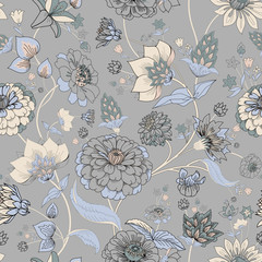 Image of Floral seamless original pattern in vintage paisley style printed on Printed Glass Basin Splashbacks