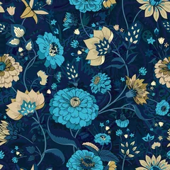 Gordijnen Bloemendesign Floral seamless original pattern in vintage paisley style  © alfaolga
