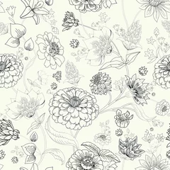 Wall murals Vintage style Floral seamless original pattern in vintage paisley style.