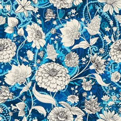 Foto auf Alu-Dibond Floral seamless original pattern in vintage paisley style © alfaolga