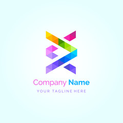 Abstract colourful geometric logo for business company