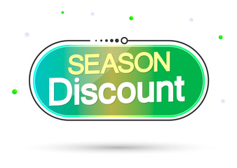Season Discount, banner design template, sale tag, vector illustration