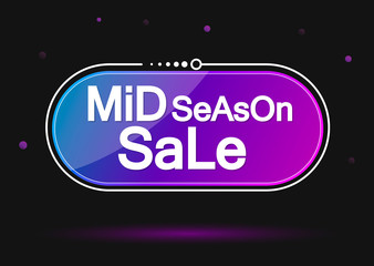 Fototapeta premium Mid Season Sale tag design template, discount banner, vector illustration