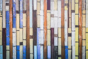 Colorful old wood wall wooden material texture background vintage wallpaper