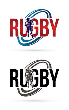 Rugby font design logo sport graphic vector.