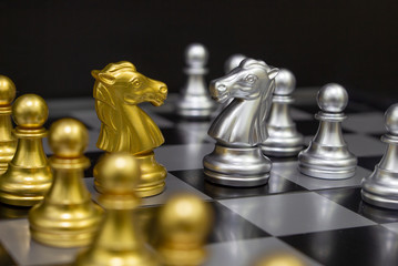 Chess horses (ideas for company strategy, business victory)