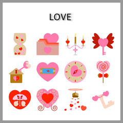 heart-shaped icon set isolated on white background for web design,Valentine day concept