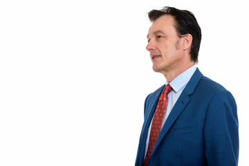 Profile view of mature handsome businessman in suit
