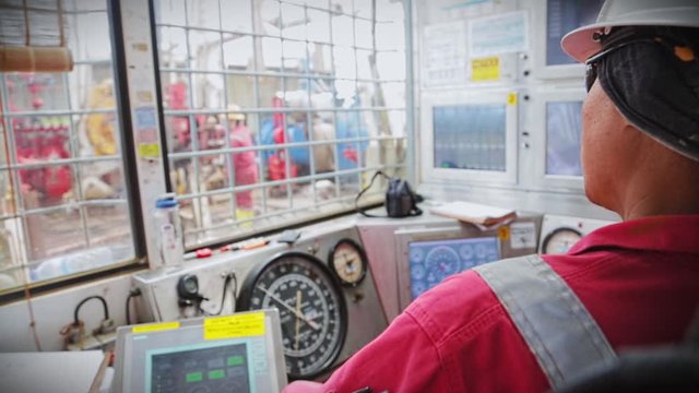 Drilling operator inside the control room