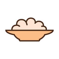 Color icon plate with food