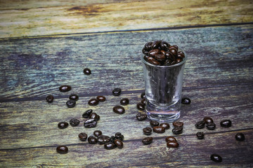 cup of coffee on wooden table