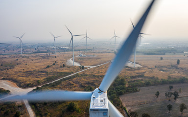 Turbine Aerial view Operation blurmotion