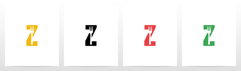 Fork On Letter Logo Design Z