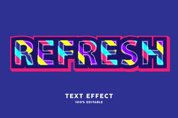 Fresh Colorful lines with dark blue and red outline text effect, editable text