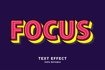 Red yellow pop style text effect