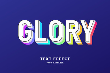 Colorful gradient pop style text effect