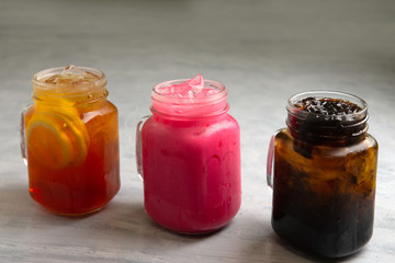 bandung syrup, cincau and ice lemon tea popular malaysian drinks