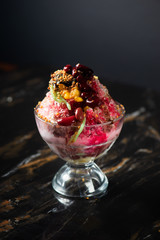 Malaysia tradition ice shaved dessert that called Cendol