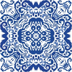 Portuguese ornamental azulejo ceramic.