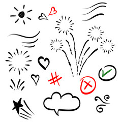 Vector hand drawn collection of design element. Doodle abstract illustration. use for concept design